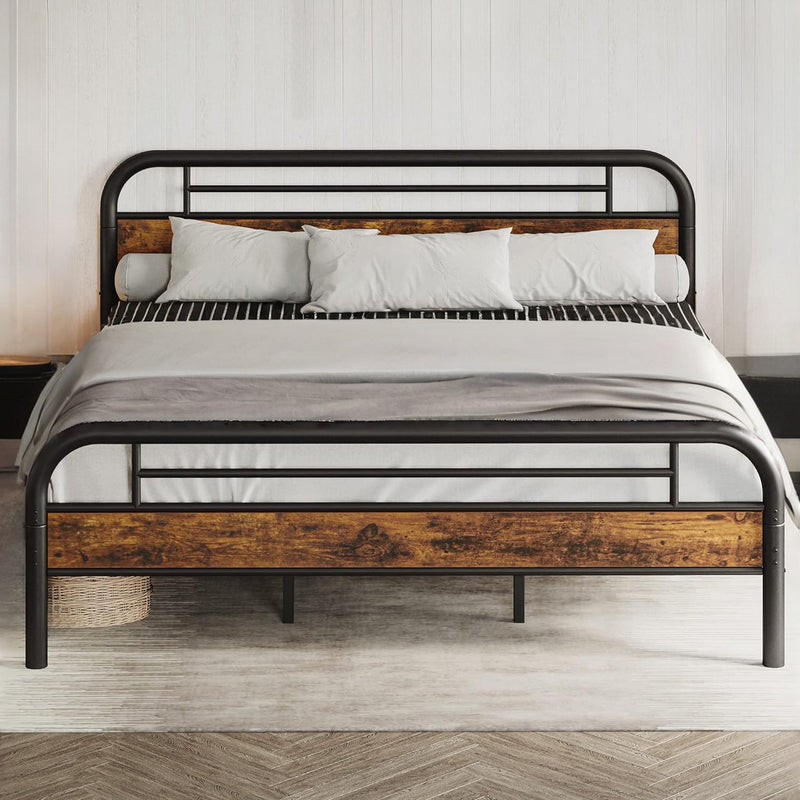 Bed Frame, Platform Bed Frame with Headboard and Strong Support