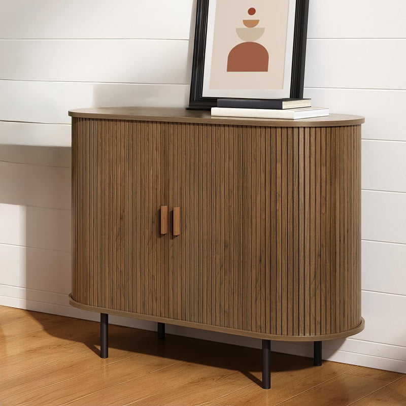 Sideboard Buffet Cabinet with Sliding Doors, 40 Inch Storage Cabinet with Adjustable Shelves