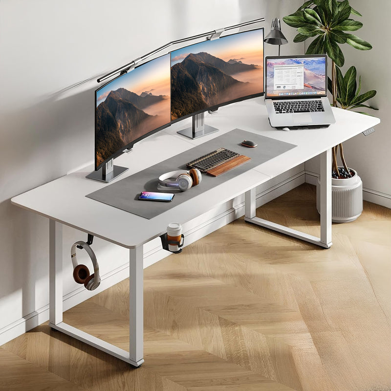 Standing Desk adjustable height 71x31.5 inch Sit-To-Stand table with 2 Dual Motors and Memory Controller, Adjustable Height 28-46 inches