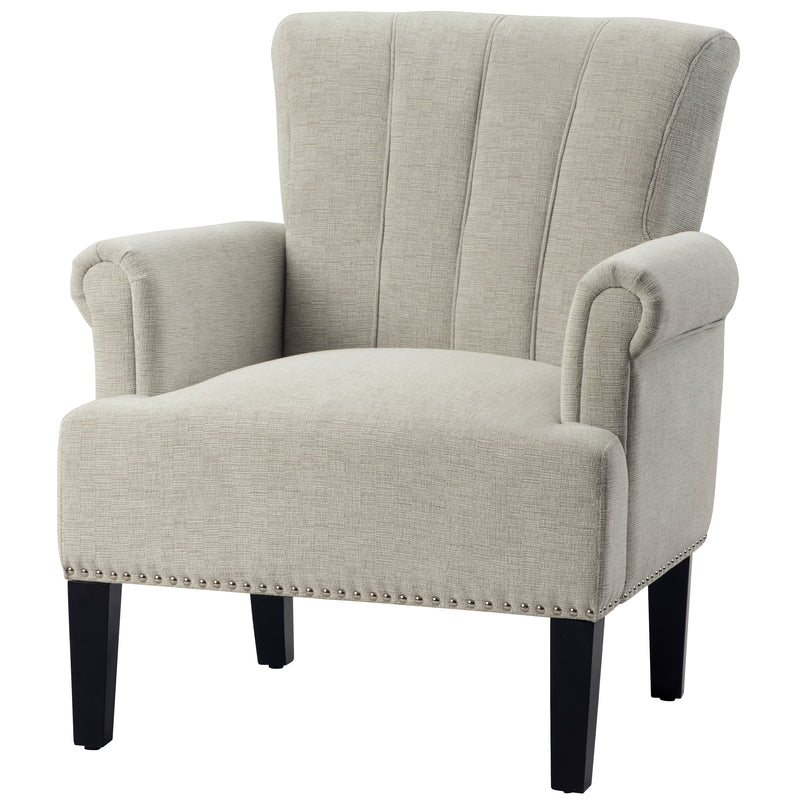 Upholstered Chair Polyester Armchair with Rivet Tufted, Accent Chairs for Bedroom and Living Room
