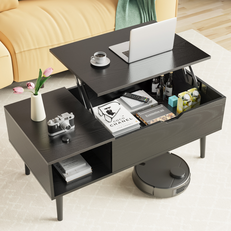 Coffee Table with Lift Tabletop, Living Room Table with Storage Space, Wooden Furniture