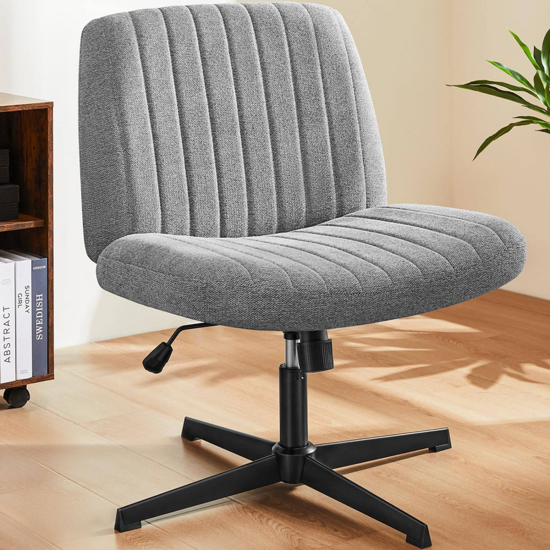 Cross-Leg Office Chair, Swivel Computer Chair, Wheelless and Armless Home Chair