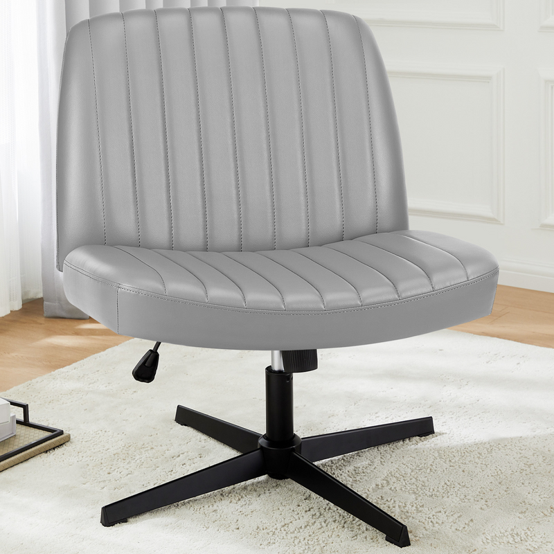 Cross-Leg Office Chair, Swivel Computer Chair, Wheelless and Armless Home Chair