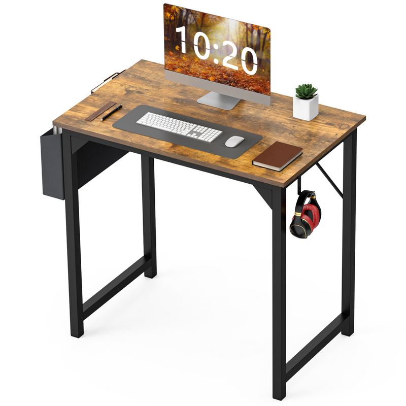 Gaming Computer Desk with Storage Bag, 30-63 Inch Writing Desk for Students and Adults