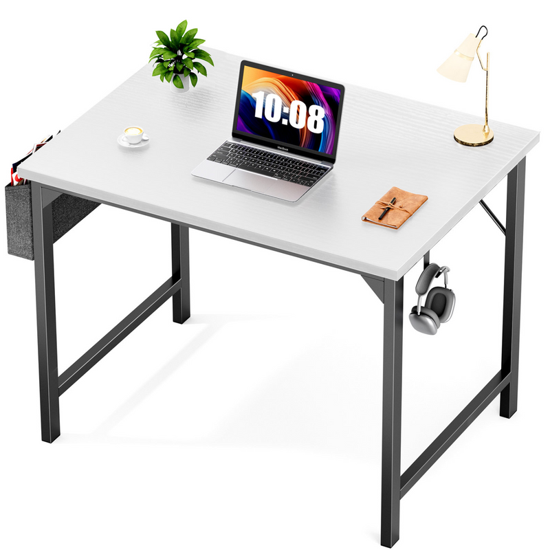 Gaming Computer Desk with Storage Bag, 30-63 Inch Writing Desk for Students and Adults