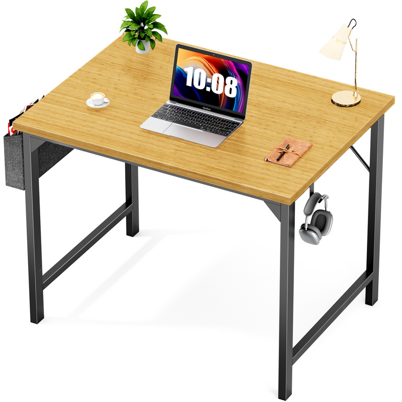 Gaming Computer Desk with Storage Bag, 30-63 Inch Writing Desk for Students and Adults