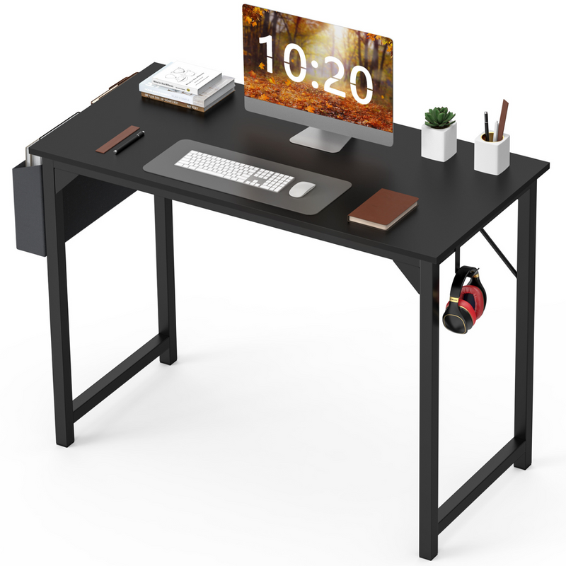 Gaming Computer Desk with Storage Bag, 30-63 Inch Writing Desk for Students and Adults