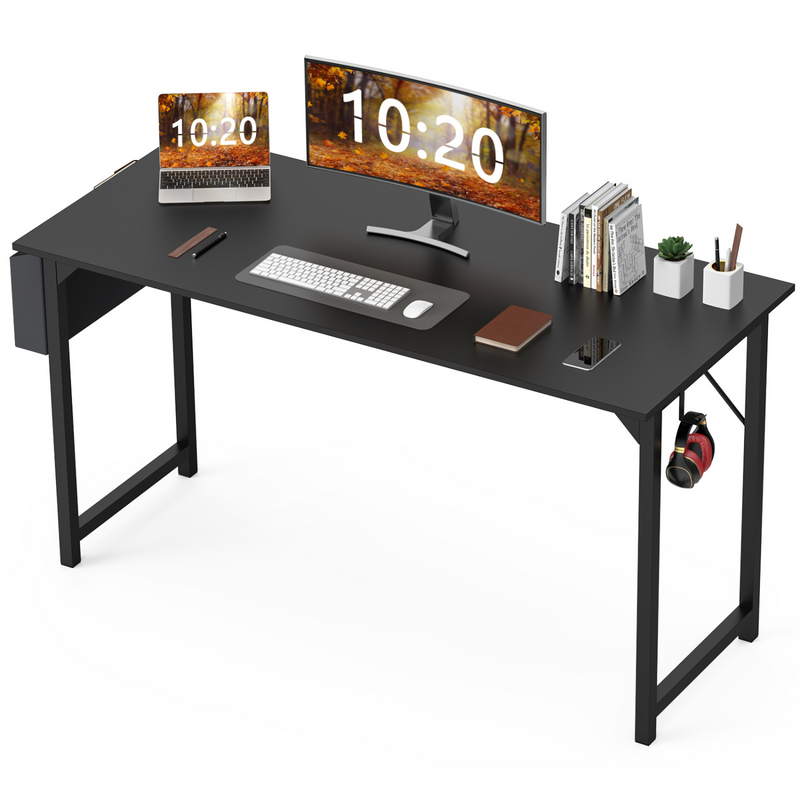 Gaming Computer Desk with Storage Bag, 30-63 Inch Writing Desk for Students and Adults