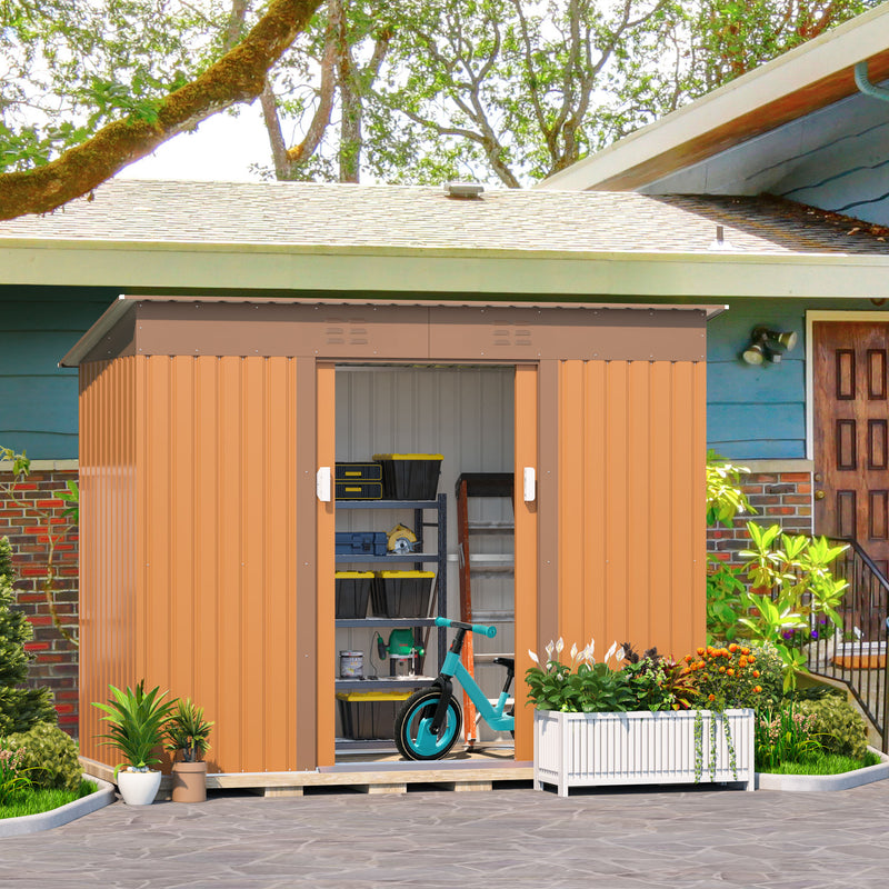 4.2 x 9.1 Ft Outdoor Storage Shed Metal Tool Shed with Lockable Door Vents