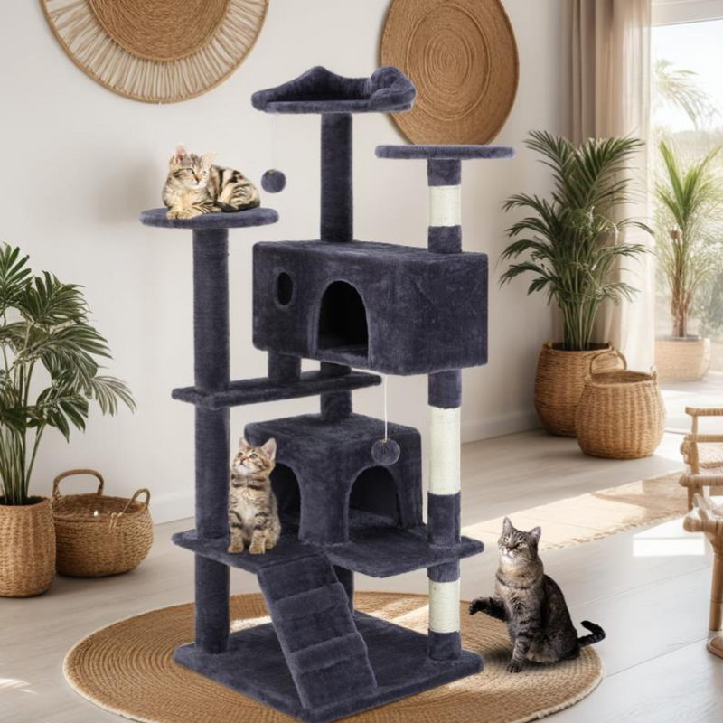 Multifunctional Cat Tree House, Cat Climbing Frame, Cat Entertainment Area, Detachable Pet Lounge