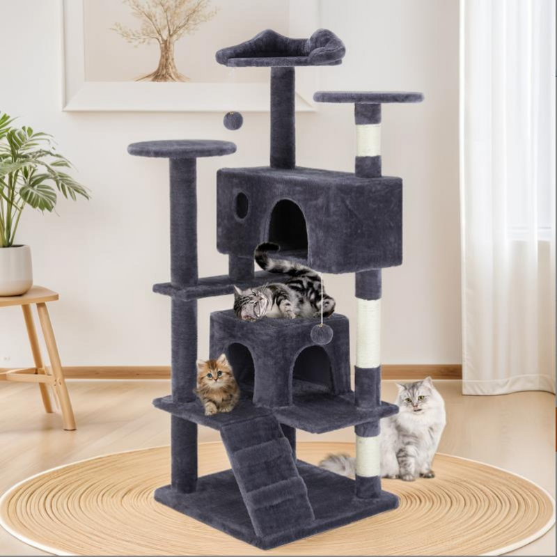 Multifunctional Cat Tree House, Cat Climbing Frame, Cat Entertainment Area, Detachable Pet Lounge