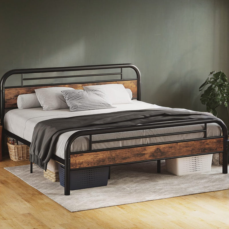 Bed Frame, Platform Bed Frame with Headboard and Strong Support