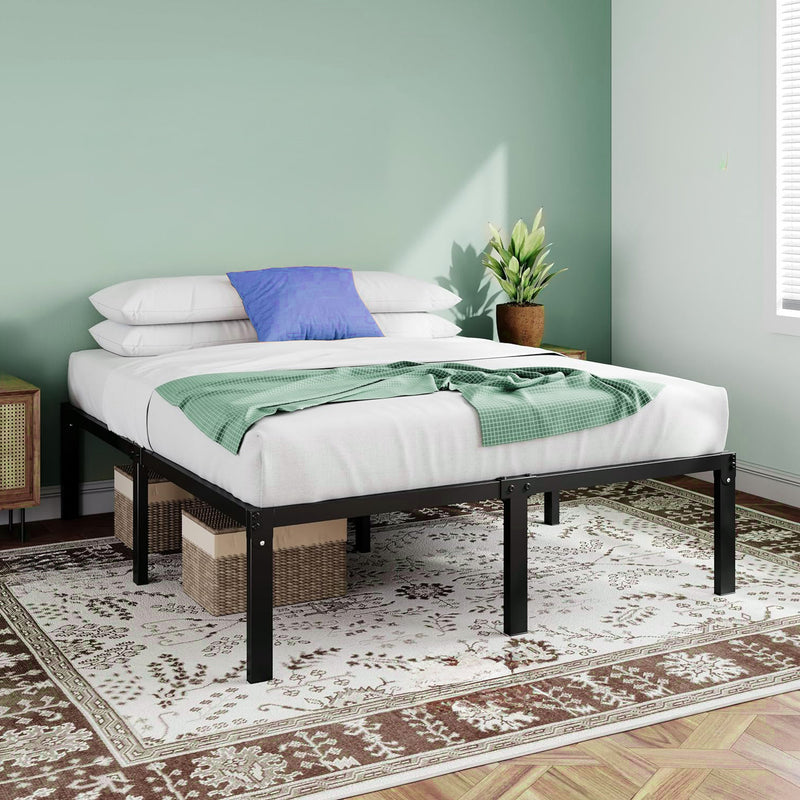 Heavy Duty Metal Platform Bed Frame with Extra Large Underbed Storage, No Springs Required