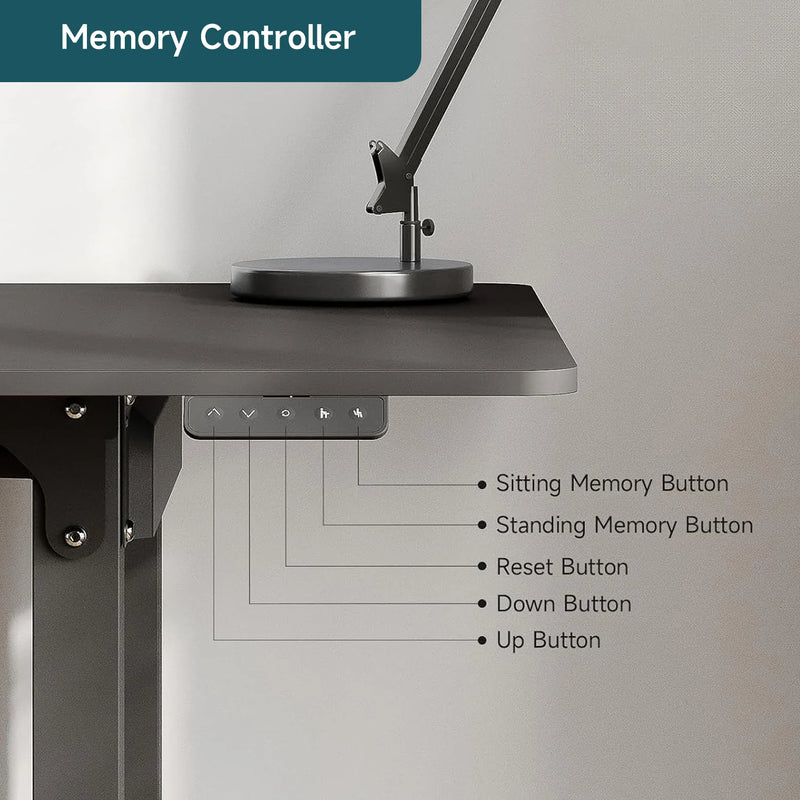 Standing Desk adjustable height 55x27.5 inch Sit-To-Stand table with 2 Dual Motors and Memory Controller, Adjustable Height 28-46 inches