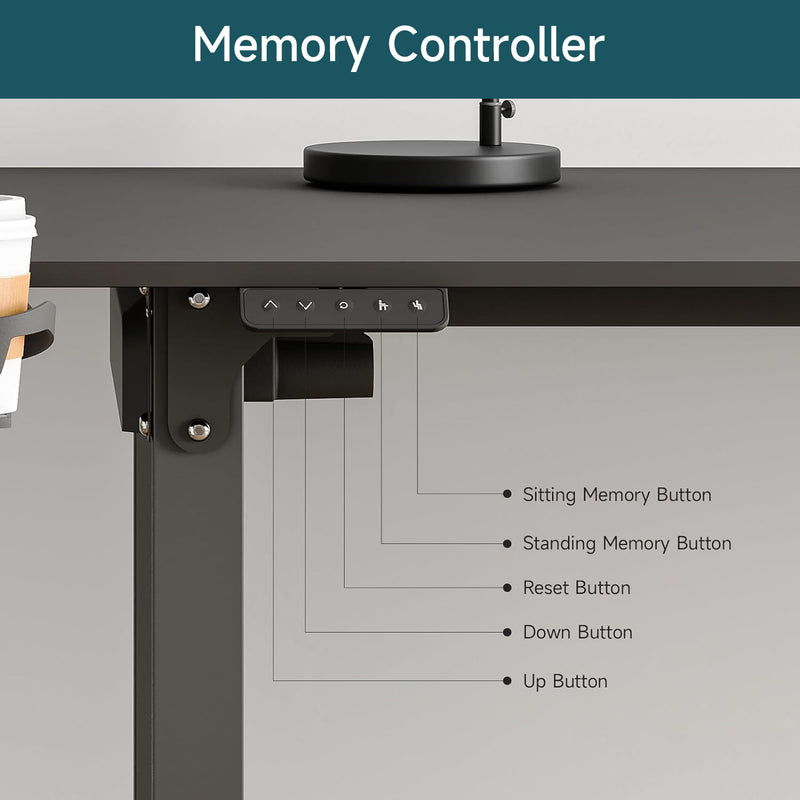 L Shaped Desk Electric Standing Desk with Dual Motors and Memory Controller ,71 x 43 Inch