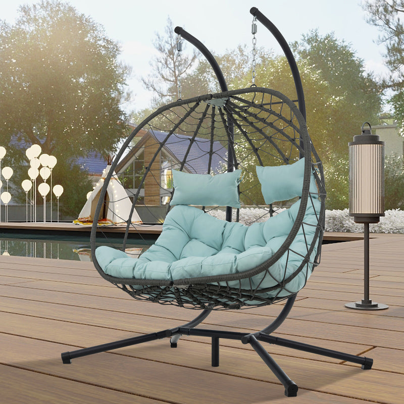 2 Persons Outdoor Swing Chair Patio Hanging Chair for Bedroom, Living Room, Balcony
