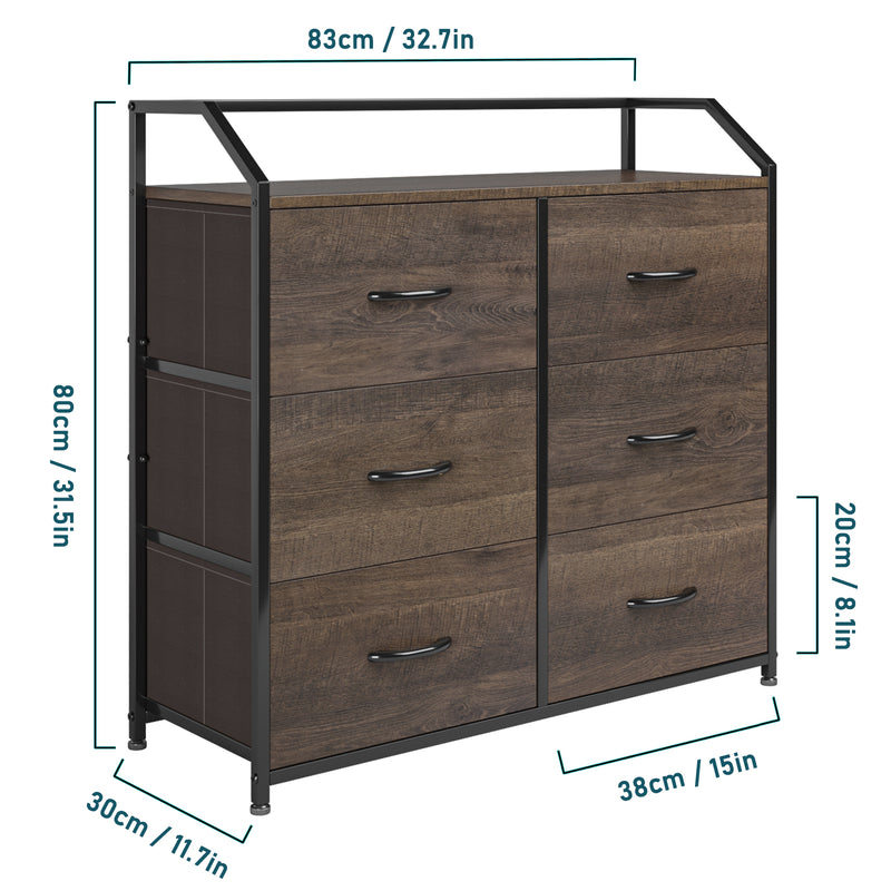 Cloth Cabinet with 6 Drawers, Bedroom Dressing Table, Home Storage Cabinet