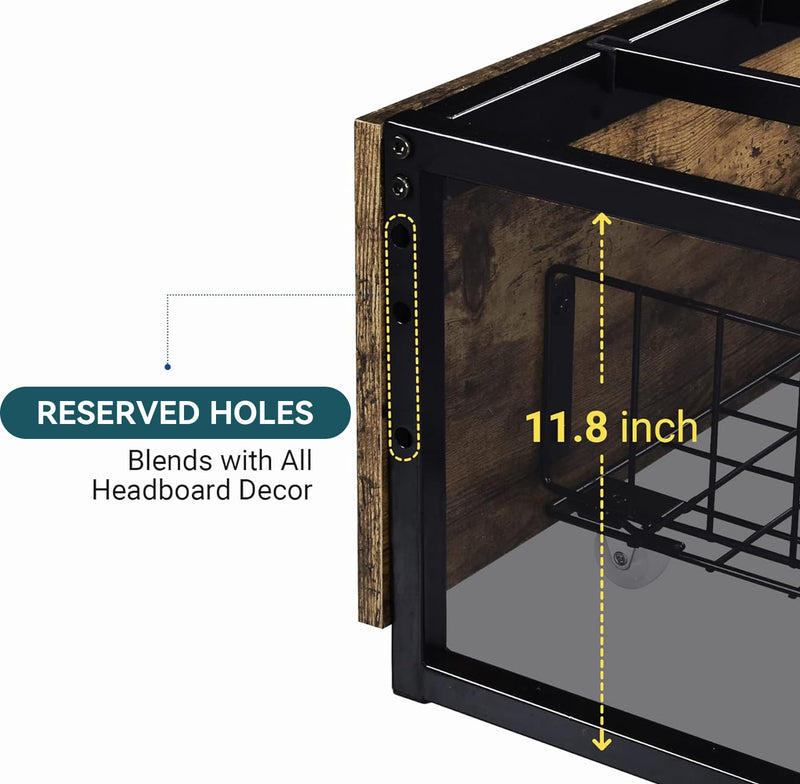 Heavy Duty Metal Bed Frame with 4 Large Storage Drawers, No Springs Required