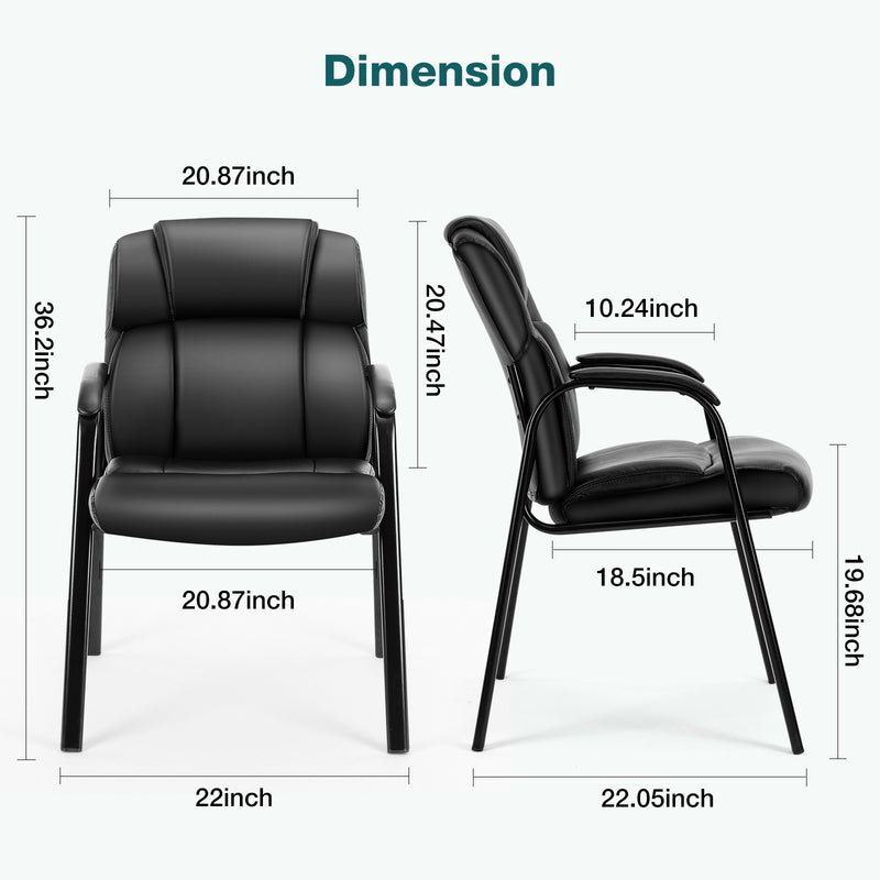 Pu Leather Conference Room Reception Chair, Executive Office Chair, Without Wheels