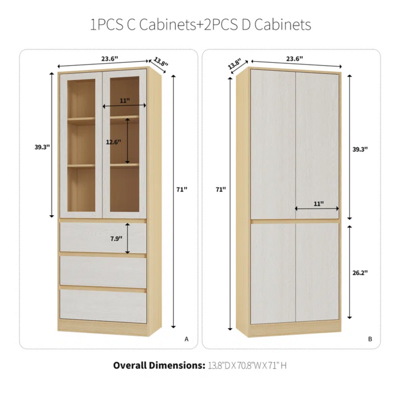 Combination Furniture File Cabinets Bookcases Storage Shelves 3pcs Set (BBD)