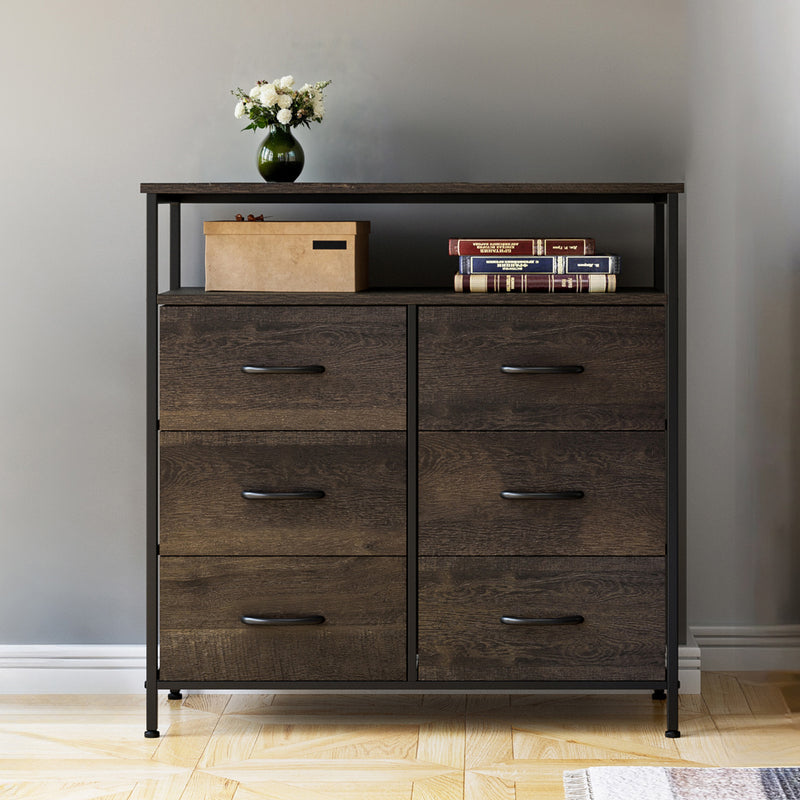 Cloth Chest with 6 Drawers, Bedroom Chest of Drawers, Storage Cabinet
