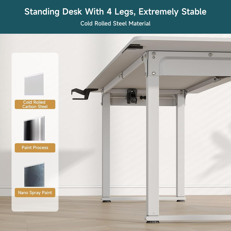 Standing Desk adjustable height 71x31.5 inch Sit-To-Stand table with 2 Dual Motors and Memory Controller, Adjustable Height 28-46 inches