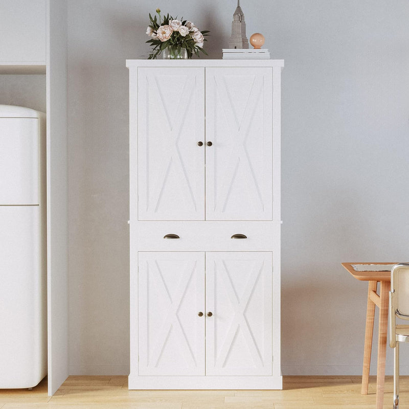 Kitchen Pantry Storage Cabinet with Drawers, Cupboards with Doors and Shelves