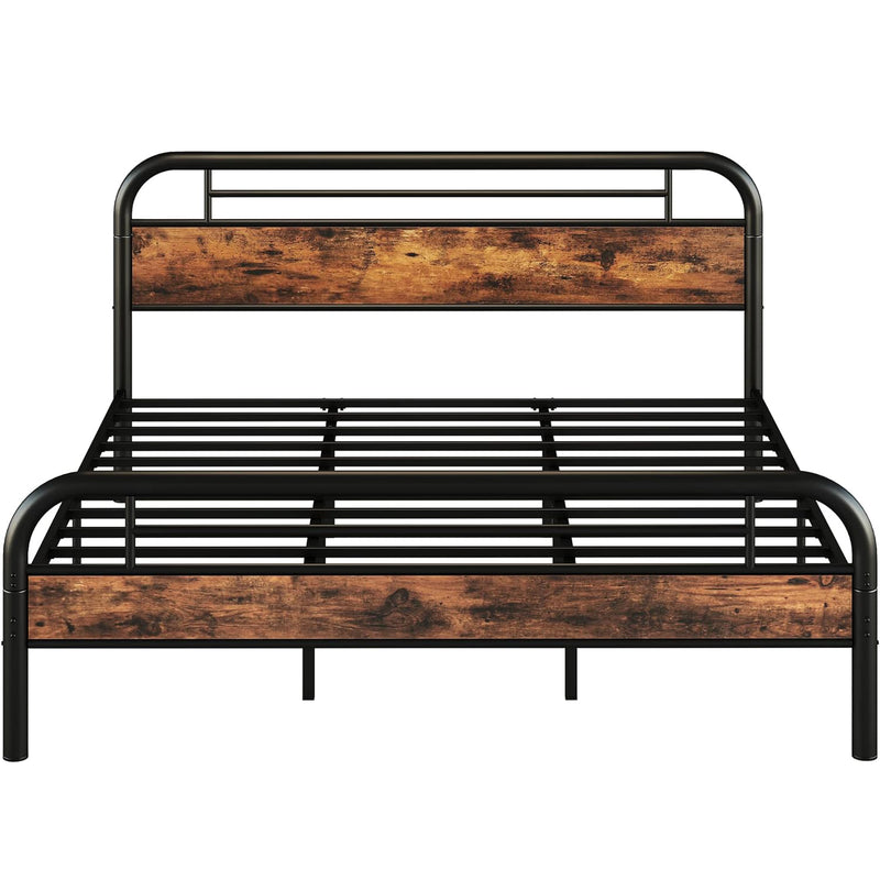 Bed Frame, Platform Bed Frame with Headboard and Strong Support