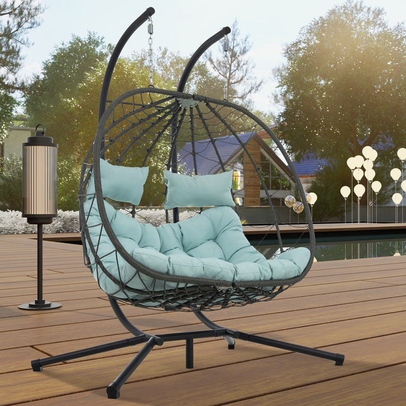2 Persons Outdoor Swing Chair Patio Hanging Chair for Bedroom, Living Room, Balcony