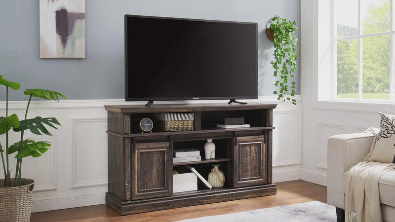 Mid-Century Style TV Table, Media Console Cabinet with Storage, Vintage Brown