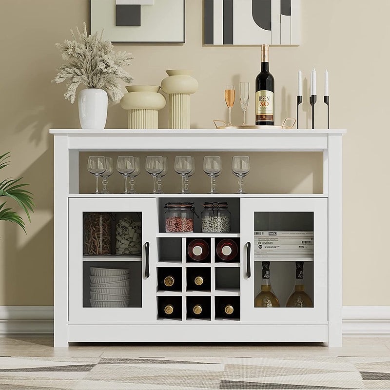 Storage Buffet Sideboard Coffee Wine Liquor Bar Cabinet with Removable ...