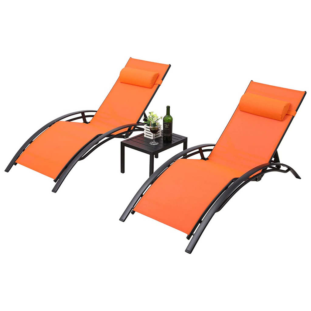 vmgreen Outdoor Patio Chaise Lounge Small Headrest Waterproof